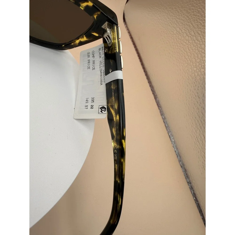 Victoria Beckham VB668S‎ Yellow Tortoise Cat Eye Sunglasses 012 55-16-145 New